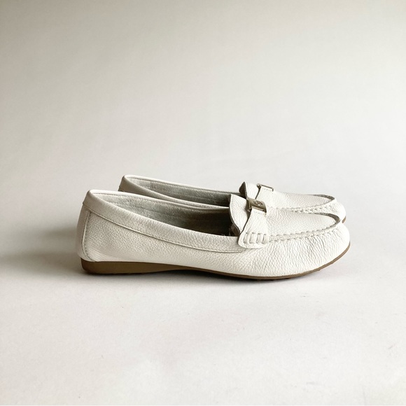 Giani Bernini GB Dailyn White Pebble Genuine Leather Loafers size 8.5 - Picture 2 of 16